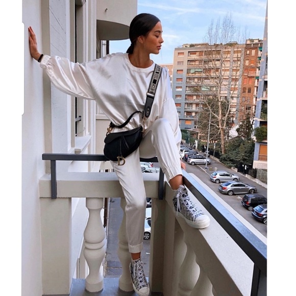 ZARA Satin Effect Joggers - Picture 7 of 16